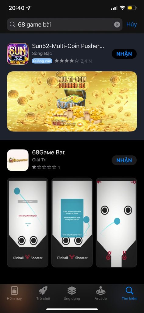 Tải app 68 game bài cho iOS và Android dễ dàng, nhanh chóng 3 Mở App Store và tìm kiếm tên app 68 game bài