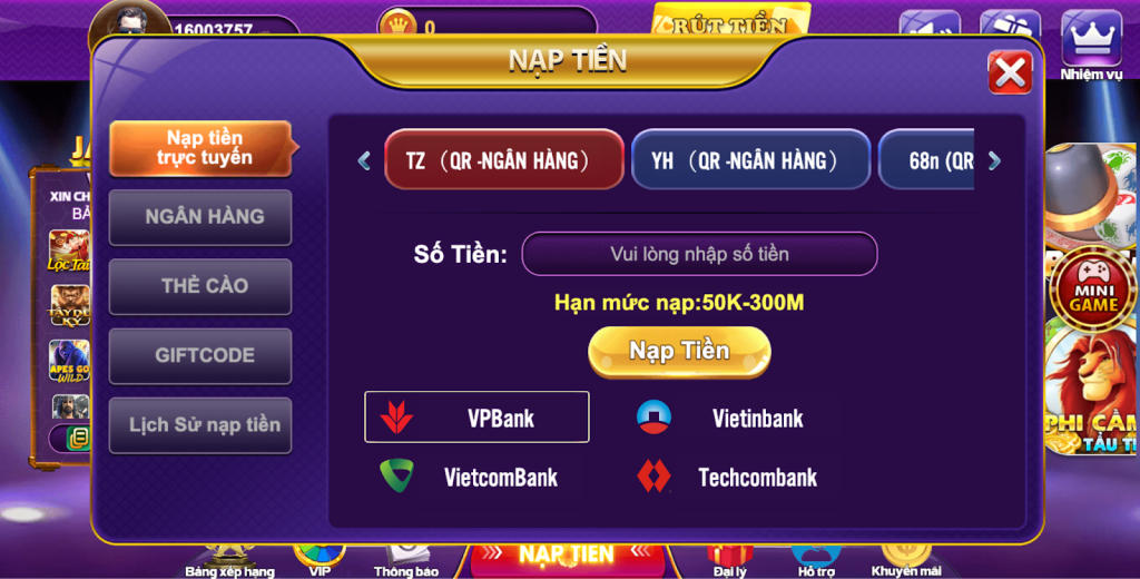 Nạp tiền 68 game bài với đầy đủ các phương thức 4 Nạp tiền trực tuyến tại 68 game bài