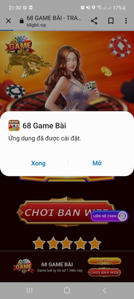 Tải app 68 game bài cho iOS và Android dễ dàng, nhanh chóng 12 Nhấn “mở” để đăng ký, đăng nhập